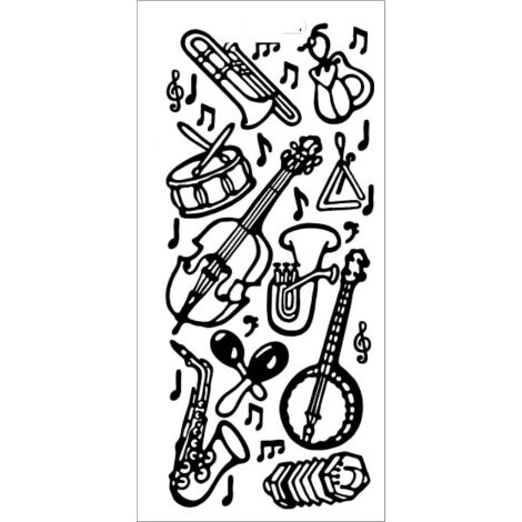 Naklejka Ażurowa "Instrumenty" - Złota